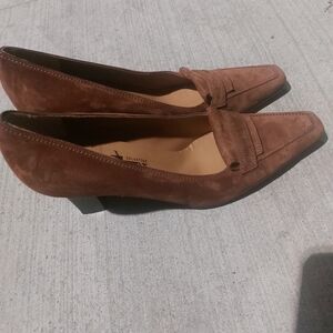 Salvatore Ferragamo Suede Loafer Heels